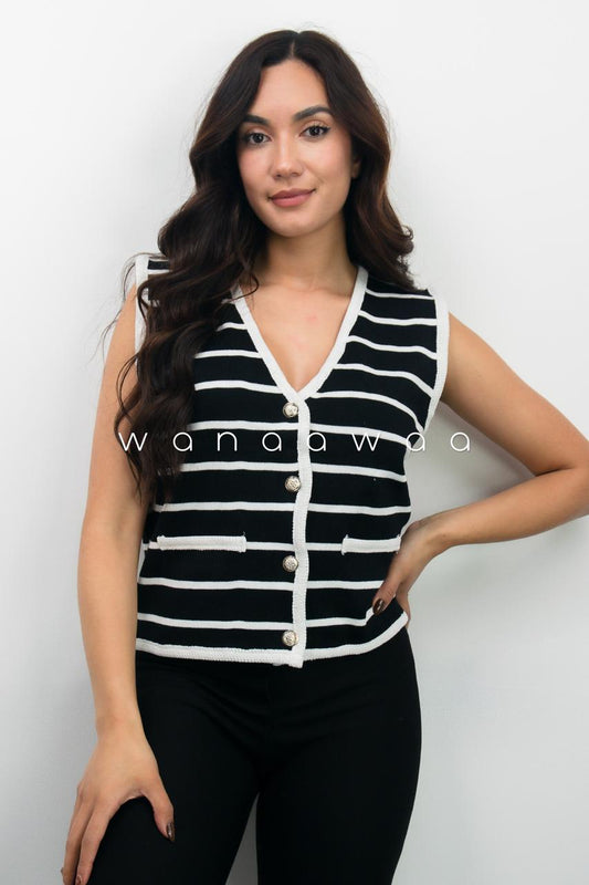 CHALECO RAYAS BOTONES