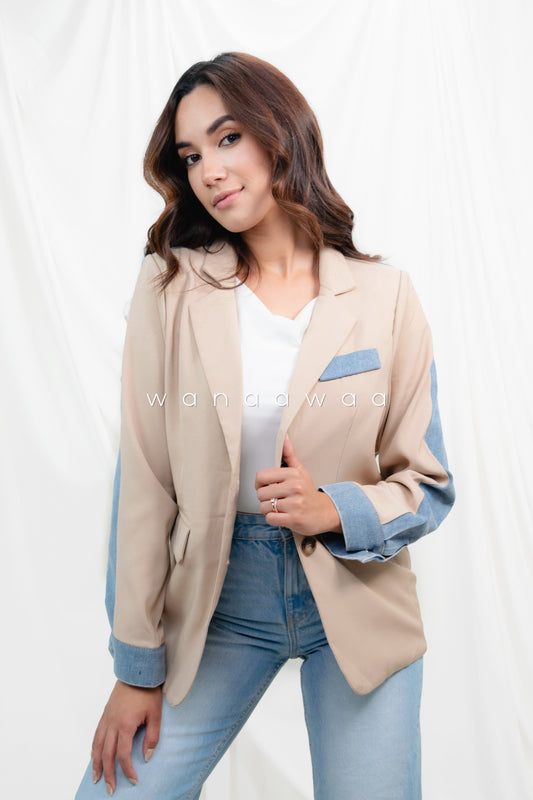 BLAZER DENIM BEIGE