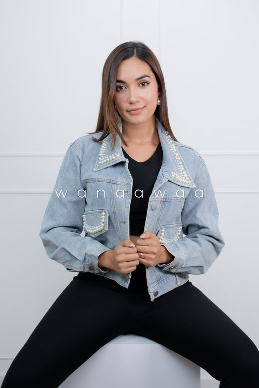 CHAQUETA DENIM PERLAS